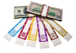 White Kraft Currency Straps - $250 Green
