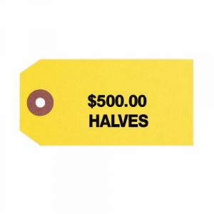 #3 Small ID Tags, $500 Halves