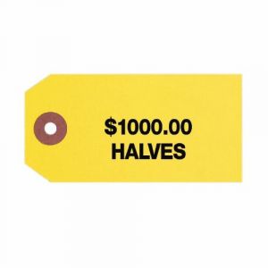 Coin Tags, $1000 Halves - Yellow