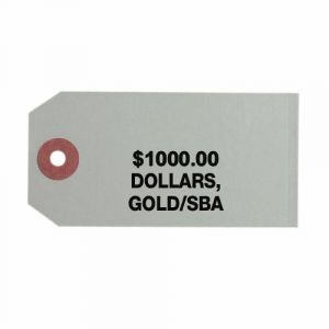 Coin Tags, $1000 Dollars (SBA/Gold) - Gray