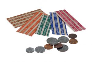 Flat Tubular Coin money wrappers, Half Sized