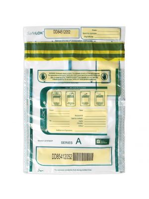 Safelok - 9x12 Clear Security Bags - 500 ct - Safe secure tamper evident cash bags great for cash transports that have pockets for loss prevention